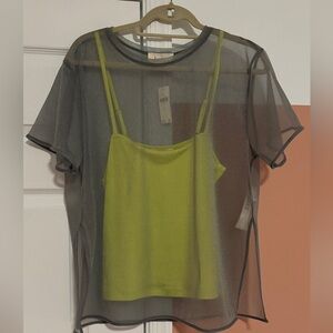 Sheer tee w cami